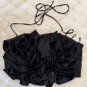 Zara Black Strapless Halter Top